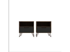 Rockefeller Nightstand 1.0 in Nature and Textured Grey (set of 2) by Manhattan Comfort at Eve Furniture