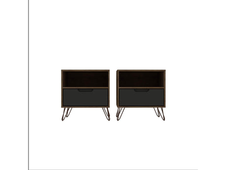 Rockefeller Nightstand 1.0 in Nature and Textured Grey (set of 2) by Manhattan Comfort at Eve Furniture