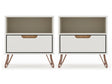 Rockefeller Nightstand 1.0 in Off White and Nature (set of 2) by Manhattan Comfort at Eve Furniture