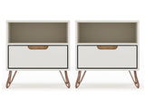 Rockefeller Nightstand 1.0 in Off White and Nature (set of 2) by Manhattan Comfort at Eve Furniture