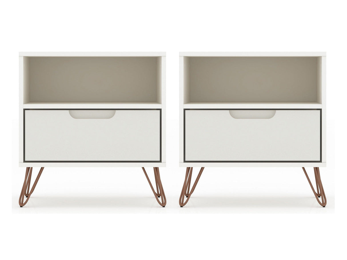Rockefeller Nightstand 1.0 in Off White (set of 2) by Manhattan Comfort at Eve Furniture