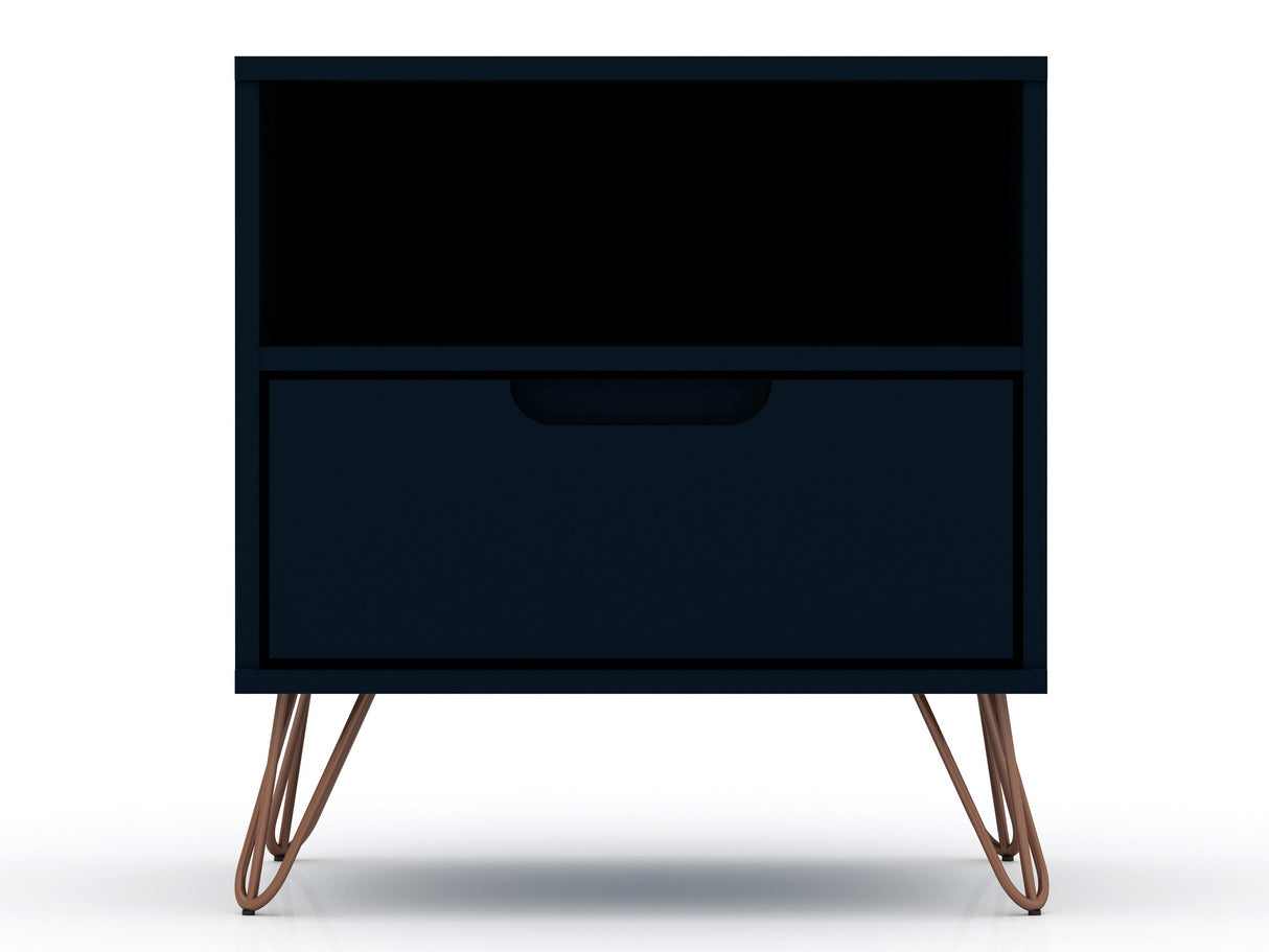 Rockefeller Nightstand 1.0 in Tatiana Midnight Blue (set of 2) by Manhattan Comfort at Eve Furniture