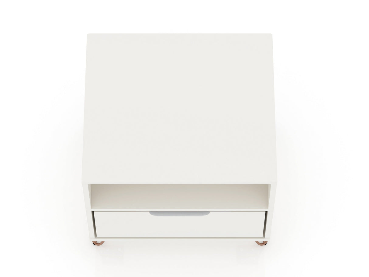 Rockefeller Nightstand 1.0 in White (set of 2) by Manhattan Comfort at Eve Furniture
