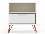 Rockefeller Nightstand 1.0 in White (set of 2) by Manhattan Comfort at Eve Furniture