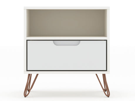 Rockefeller Nightstand 1.0 in White (set of 2) by Manhattan Comfort at Eve Furniture