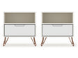 Rockefeller Nightstand 1.0 in White (set of 2) by Manhattan Comfort at Eve Furniture