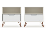 Rockefeller Nightstand 1.0 in White (set of 2) by Manhattan Comfort at Eve Furniture
