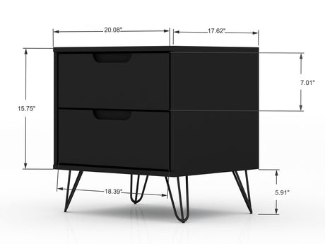 Rockefeller Nightstand 2.0 in Black (set of 2) by Manhattan Comfort at Eve Furniture