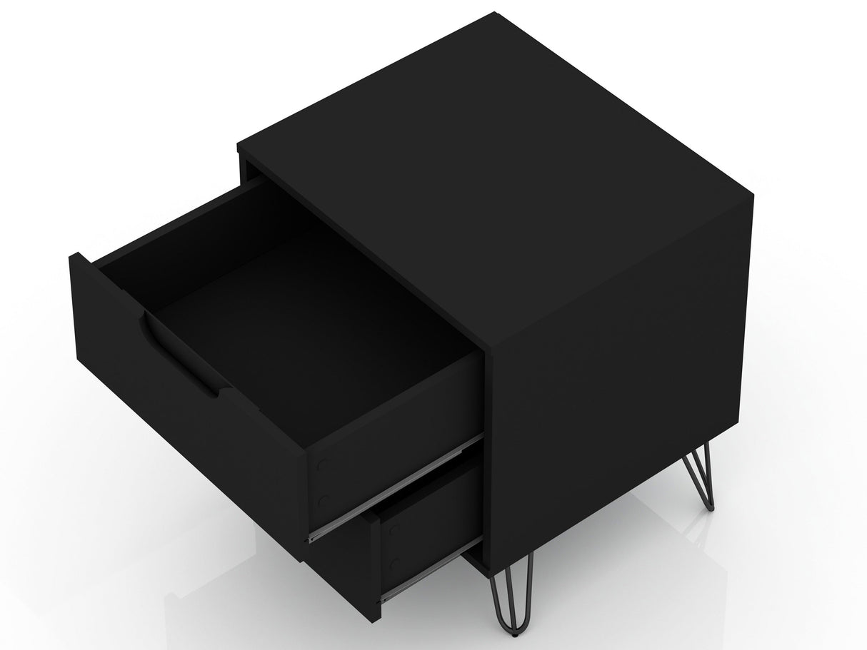 Rockefeller Nightstand 2.0 in Black (set of 2) by Manhattan Comfort at Eve Furniture