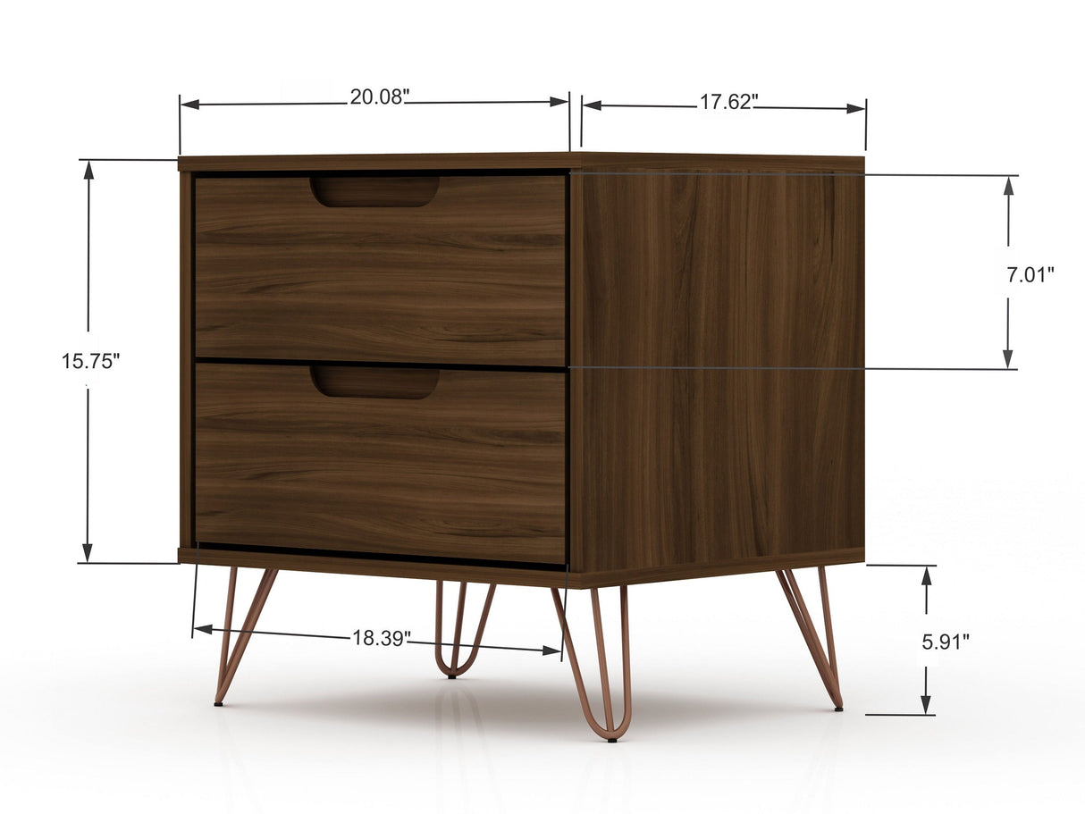 Rockefeller Nightstand 2.0 in Brown (set of 2) by Manhattan Comfort at Eve Furniture