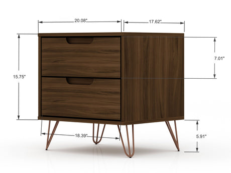 Rockefeller Nightstand 2.0 in Brown (set of 2) by Manhattan Comfort at Eve Furniture