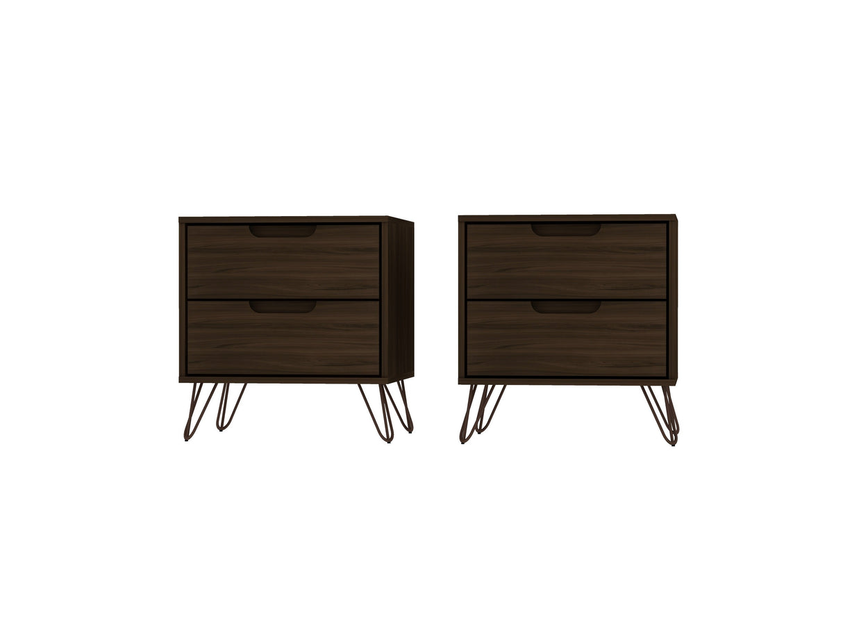 Rockefeller Nightstand 2.0 in Brown (set of 2) by Manhattan Comfort at Eve Furniture