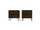 Rockefeller Nightstand 2.0 in Brown (set of 2) by Manhattan Comfort at Eve Furniture