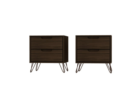 Rockefeller Nightstand 2.0 in Brown (set of 2) by Manhattan Comfort at Eve Furniture