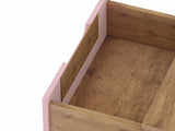 Rockefeller Nightstand 2.0 in Nature and Rose Pink (set of 2) by Manhattan Comfort at Eve Furniture