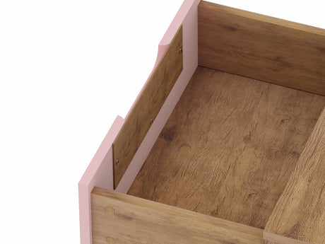 Rockefeller Nightstand 2.0 in Nature and Rose Pink (set of 2) by Manhattan Comfort at Eve Furniture