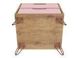 Rockefeller Nightstand 2.0 in Nature and Rose Pink (set of 2) by Manhattan Comfort at Eve Furniture