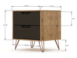 Rockefeller Nightstand 2.0 in Nature and Textured Grey (set of 2) by Manhattan Comfort at Eve Furniture