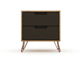 Rockefeller Nightstand 2.0 in Nature and Textured Grey (set of 2) by Manhattan Comfort at Eve Furniture
