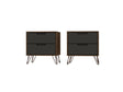 Rockefeller Nightstand 2.0 in Nature and Textured Grey (set of 2) by Manhattan Comfort at Eve Furniture
