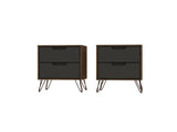 Rockefeller Nightstand 2.0 in Nature and Textured Grey (set of 2) by Manhattan Comfort at Eve Furniture
