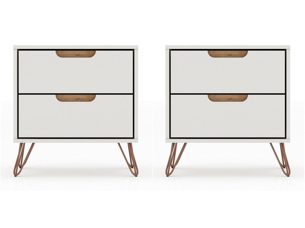 Rockefeller Nightstand 2.0 in Off White and Nature (set of 2) by Manhattan Comfort at Eve Furniture