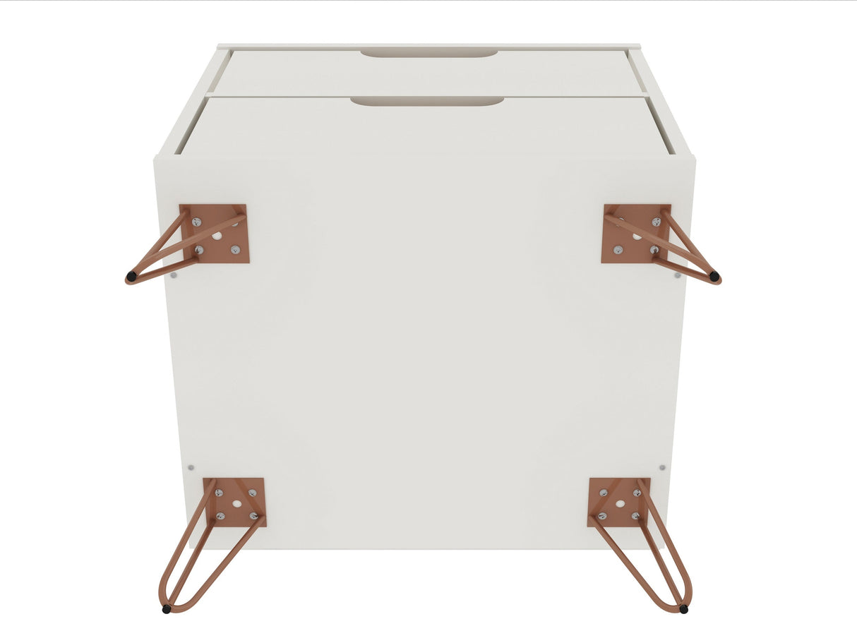 Rockefeller Nightstand 2.0 in Off White (set of 2) by Manhattan Comfort at Eve Furniture