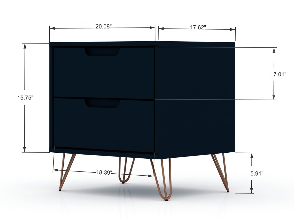 Rockefeller Nightstand 2.0 in Tatiana Midnight Blue (set of 2) by Manhattan Comfort at Eve Furniture