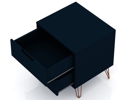 Rockefeller Nightstand 2.0 in Tatiana Midnight Blue (set of 2) by Manhattan Comfort at Eve Furniture