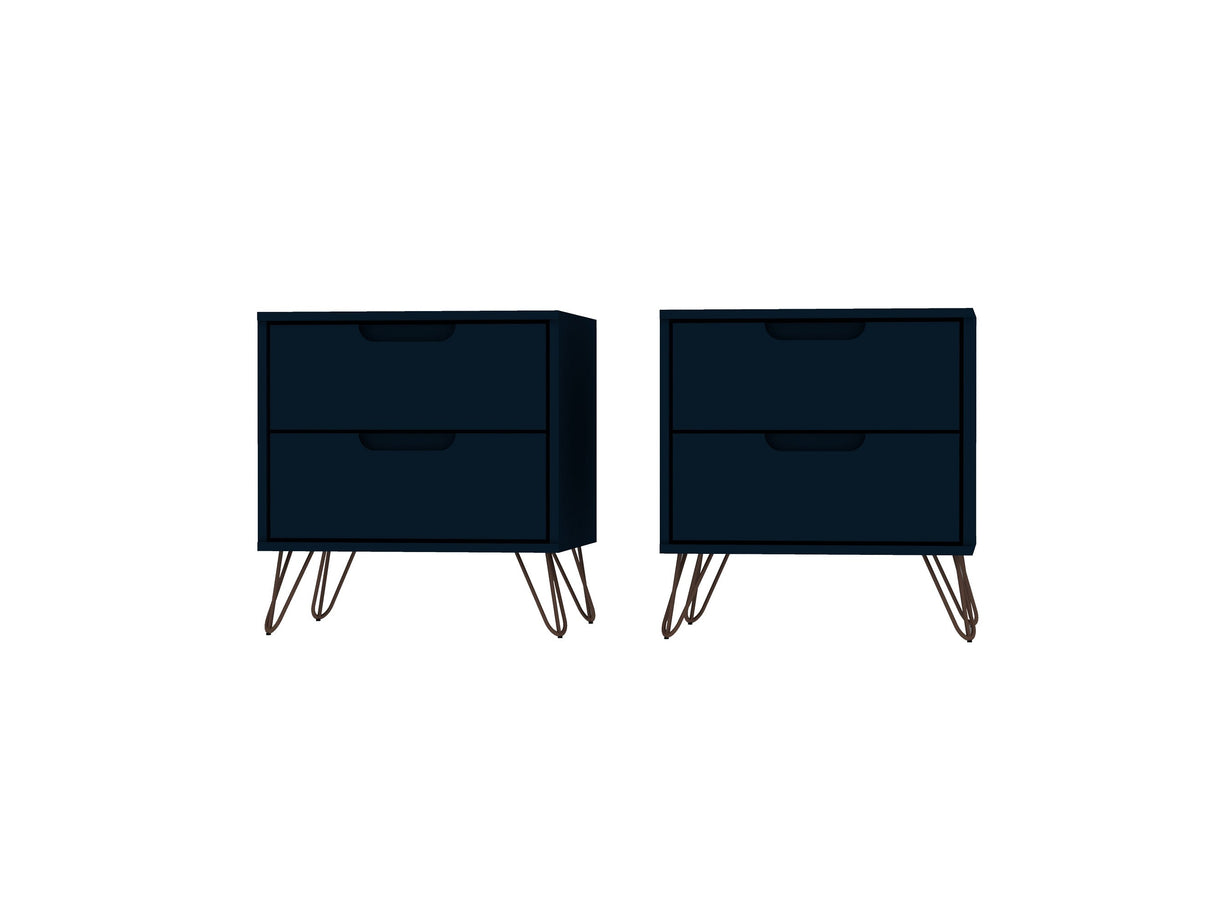 Rockefeller Nightstand 2.0 in Tatiana Midnight Blue (set of 2) by Manhattan Comfort at Eve Furniture