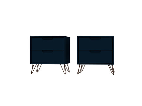 Rockefeller Nightstand 2.0 in Tatiana Midnight Blue (set of 2) by Manhattan Comfort at Eve Furniture