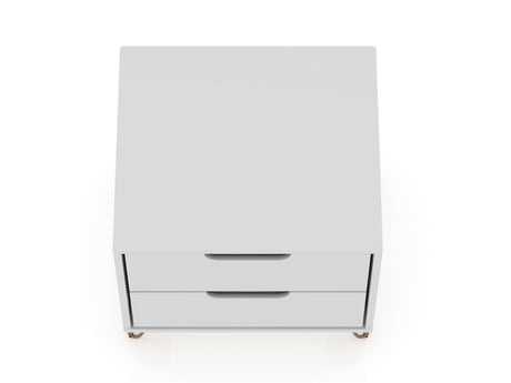 Rockefeller Nightstand 2.0 in White (set of 2) by Manhattan Comfort at Eve Furniture