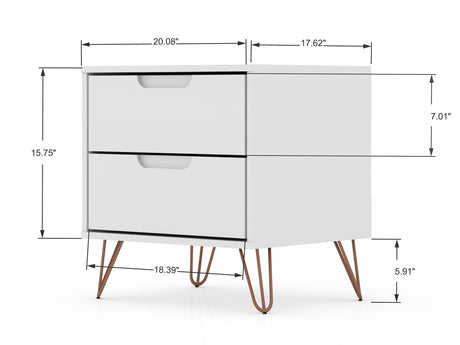 Rockefeller Nightstand 2.0 in White (set of 2) by Manhattan Comfort at Eve Furniture