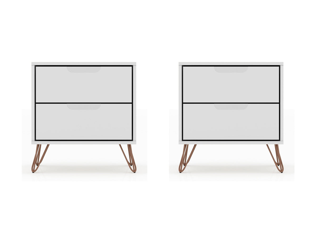 Rockefeller Nightstand 2.0 in White (set of 2) by Manhattan Comfort at Eve Furniture