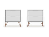 Rockefeller Nightstand 2.0 in White (set of 2) by Manhattan Comfort at Eve Furniture