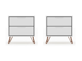 Rockefeller Nightstand 2.0 in White (set of 2) by Manhattan Comfort at Eve Furniture