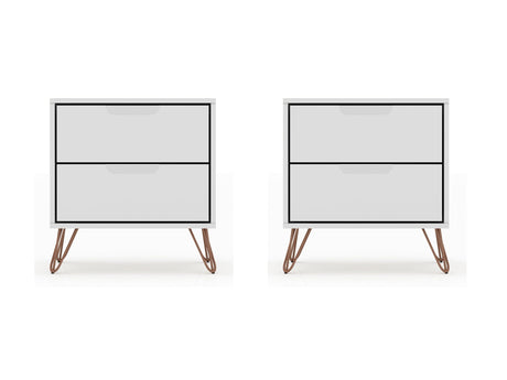 Rockefeller Nightstand 2.0 in White (set of 2) by Manhattan Comfort at Eve Furniture