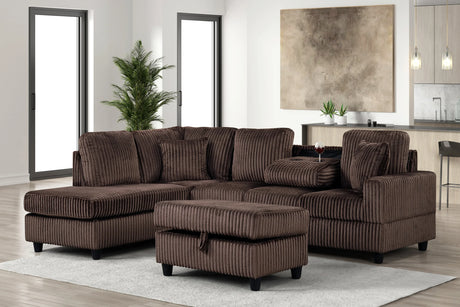 Rocket Chocolate Reversible Sectional by Happy Homes at Eve Furniture