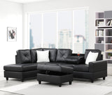Rocket PU Black Reversible Sectional by Happy Homes at Eve Furniture