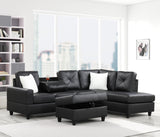Rocket PU Black Reversible Sectional by Happy Homes at Eve Furniture
