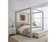 Rockford Upholstered California King Canopy Bed in Turtle Dove Linen by Modus Furniture at Eve Furniture
