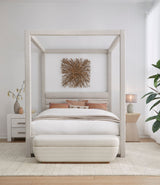 Rockford Upholstered Full Canopy Bed in Turtle Dove Linen by Modus Furniture at Eve Furniture