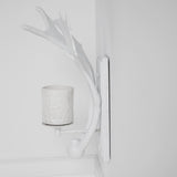 Rockland White Resin Antlers Wall Sconce by Mercana at Eve Furniture