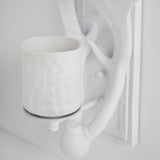 Rockland White Resin Antlers Wall Sconce by Mercana at Eve Furniture