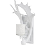 Rockland White Resin Antlers Wall Sconce by Mercana at Eve Furniture