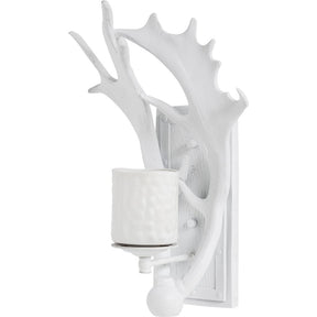 Rockland White Resin Antlers Wall Sconce by Mercana at Eve Furniture