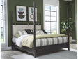 Rockport Eastern King Upholstered Poster Bed in Yin and Turtle Dove Linen by Modus Furniture at Eve Furniture