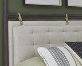 Rockport Full Upholstered Poster Bed in Yin and Turtle Dove Linen by Modus Furniture at Eve Furniture