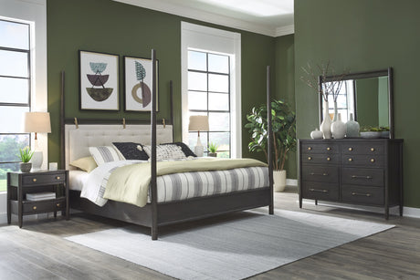 Rockport Two Drawer One Shelf Oak Wood Nightstand in Yin by Modus Furniture at Eve Furniture