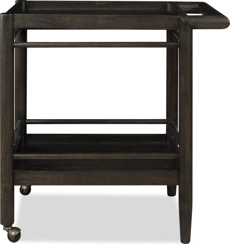 Rockport Yin Two Shelf Rolling Bar Cart by Modus Furniture at Eve Furniture